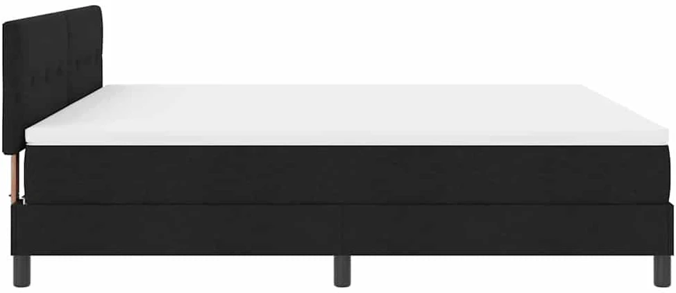 Kiemas lova su LED juostelėmis Juoda 180 x 200 cm audinys