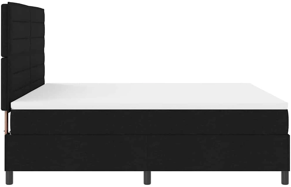 Kiemas lova su čiužiniu su LED Juoda 180 x 200 cm audinys