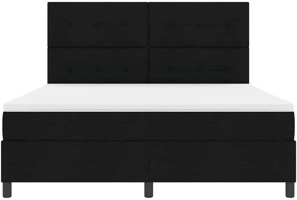Kiemas lova su LED juostelėmis Juoda 180 x 200 cm audinys