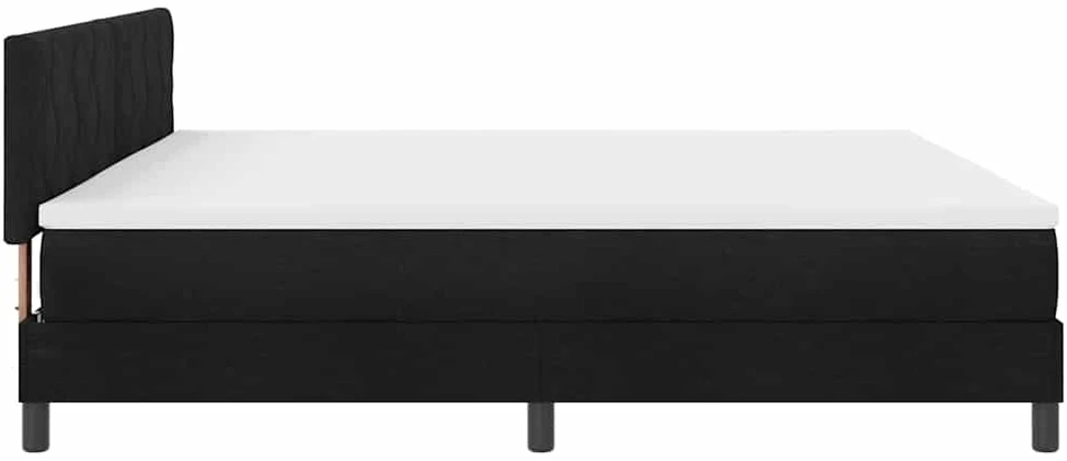 Kiemas lova su LED juostelėmis Juoda 200 x 200 cm audinys