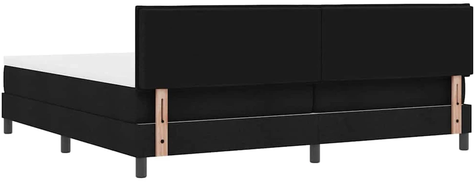 Kiemas lova su LED juostelėmis Juoda 200 x 200 cm audinys