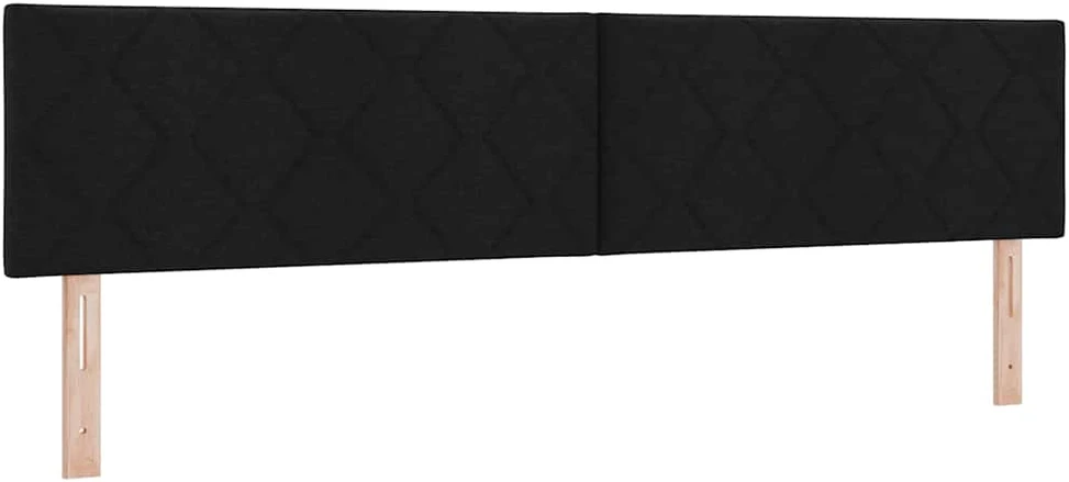 Kiemas lova su LED juostelėmis Juoda 200 x 200 cm audinys