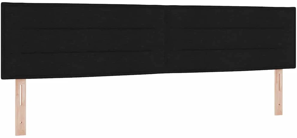Kiemas lova su LED juostelėmis Juoda 200 x 200 cm audinys