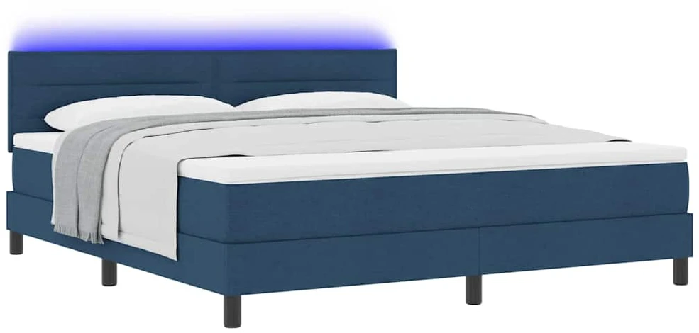 Kiemas lova su LED juostelėmis Mėlyna 180 x 200 cm audinys