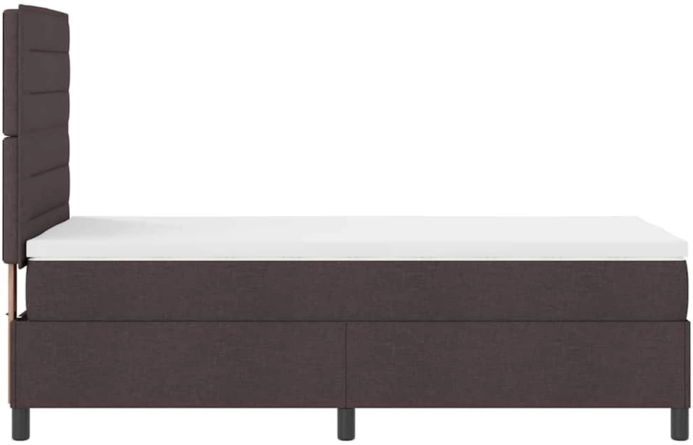 Kiemas lova su čiužiniu su LED Tamsiai ruda 90 x 200 cm audinys