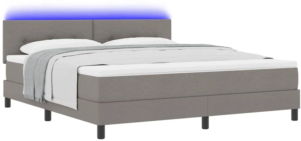 Kiemas lova su LED juostelėmis Tortora 180 x 200 cm audinys