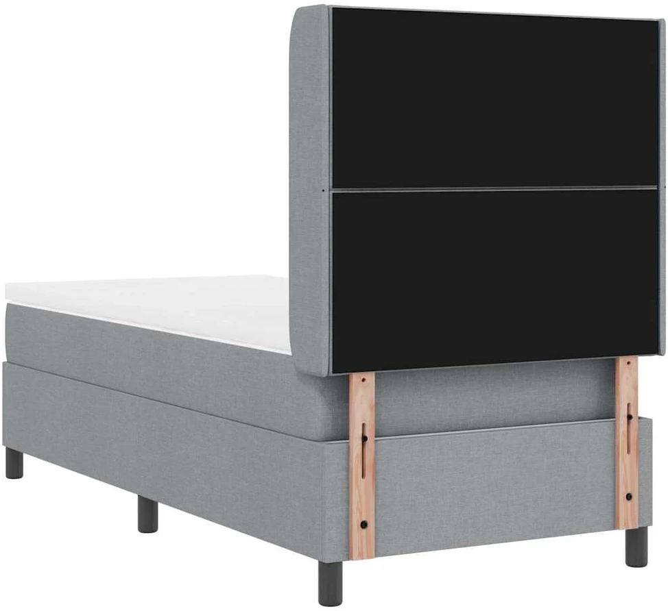 Kiemas lova su pagalve Šviesiai pilka 200 x 100 cm audinys