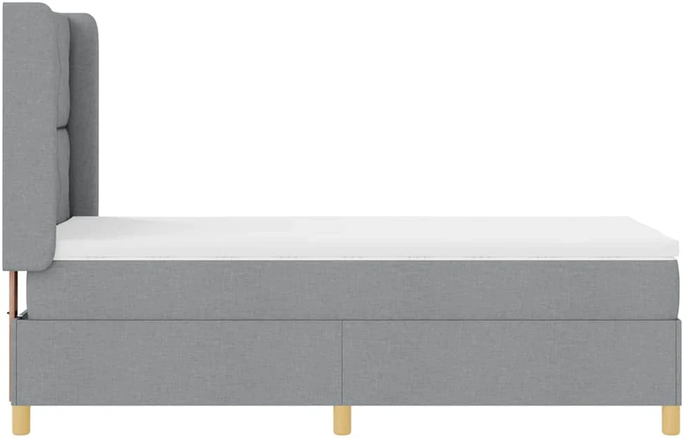 Kiemas lova su galvūgalio Šviesiai pilka 100 x 200 cm audinys