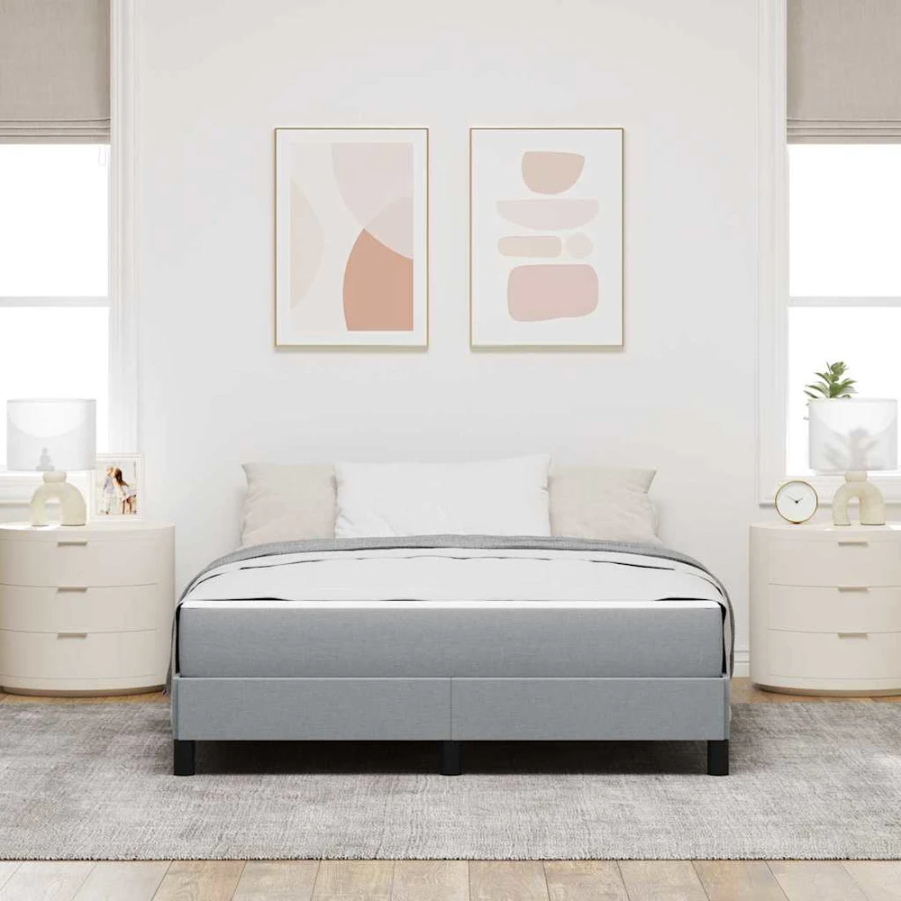 Kiemas lova Šviesiai pilka 140 x 190 cm audinys