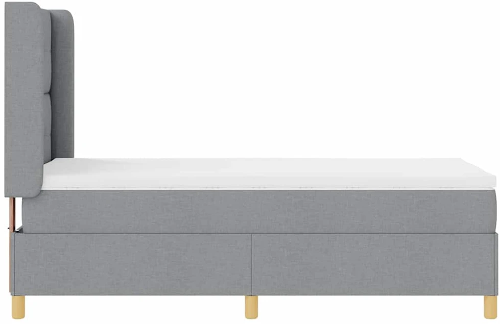 Kiemas lova su galvūgalio Šviesiai pilka 90 x 190 cm audinys