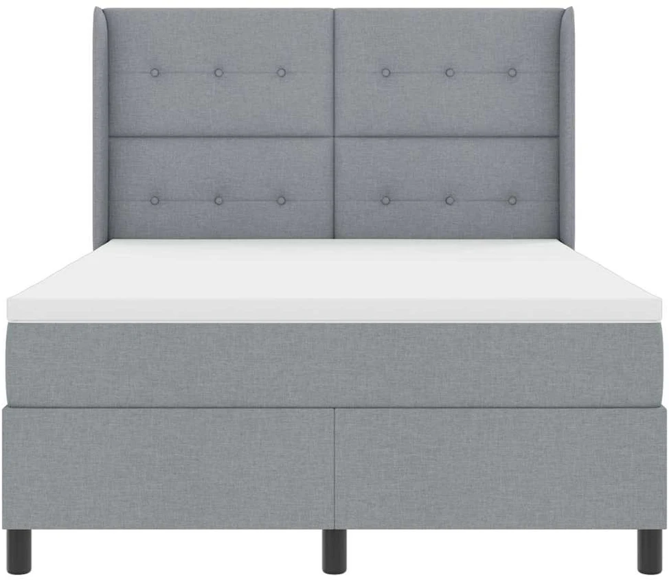 Kiemas lova su pagalve Šviesiai pilka 200 x 160 cm audinys