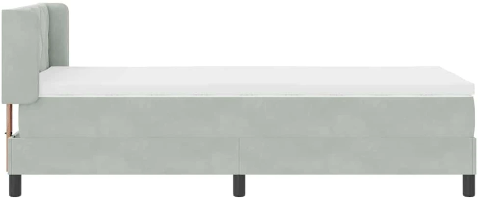 Kiemas lova su galvūgalio Šviesiai pilka 200 x 90 cm Aksomas