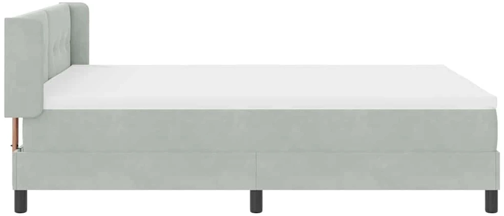 Kiemas lova su galvūgalio Šviesiai pilka 200 x 160 cm Aksomas
