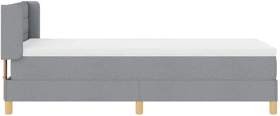 Kiemas lova su čiužiniu Šviesiai pilka 200 x 80 cm audinys