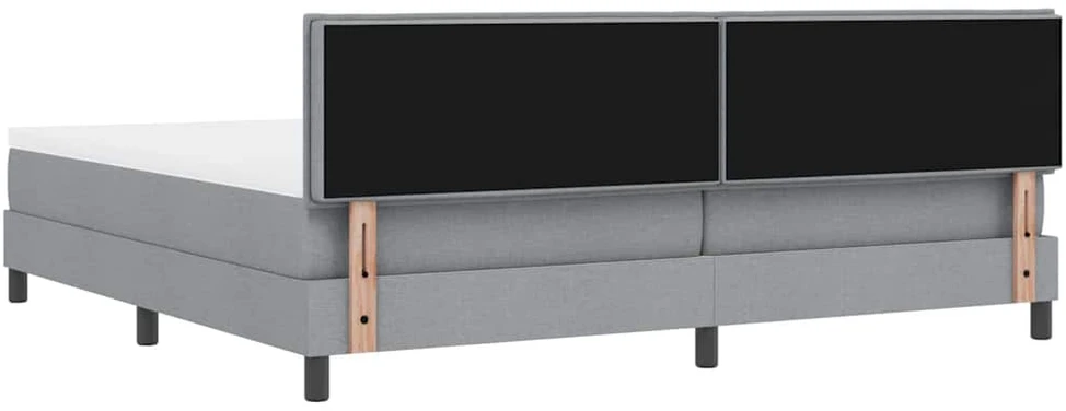 Kiemas lova su galvūgalio Šviesiai pilka 200 x 200 cm audinys