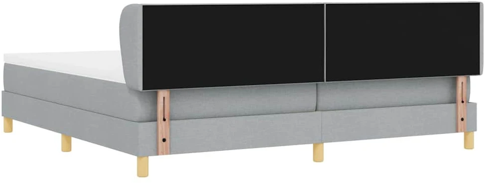 Kiemas lova su galvūgalio Šviesiai pilka 200 x 200 cm audinys