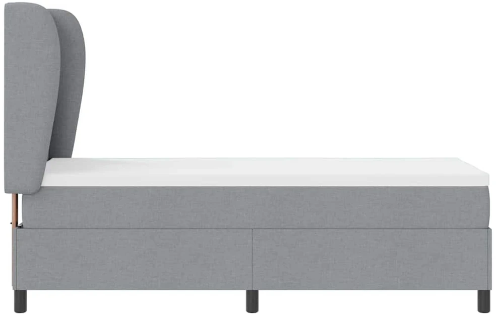 Kiemas lova su galvūgalio Šviesiai pilka 80 x 200 cm audinys