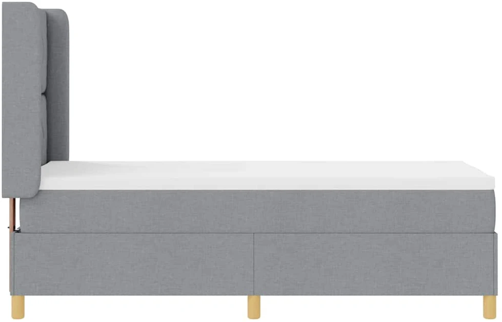 Kiemas lova su galvūgalio Šviesiai pilka 80 x 200 cm audinys