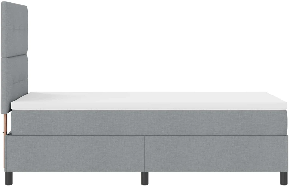 Kiemas lova su galvūgalio Šviesiai pilka 80 x 200 cm audinys