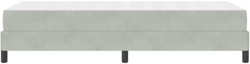 Kiemas lova su čiužiniu Šviesiai pilka 90 x 220 cm audinys