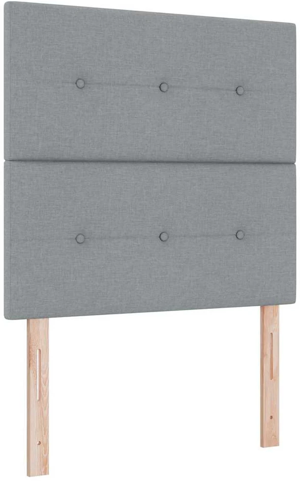 Kiemas lova su galvūgalio Šviesiai pilka 90 x 200 cm audinys