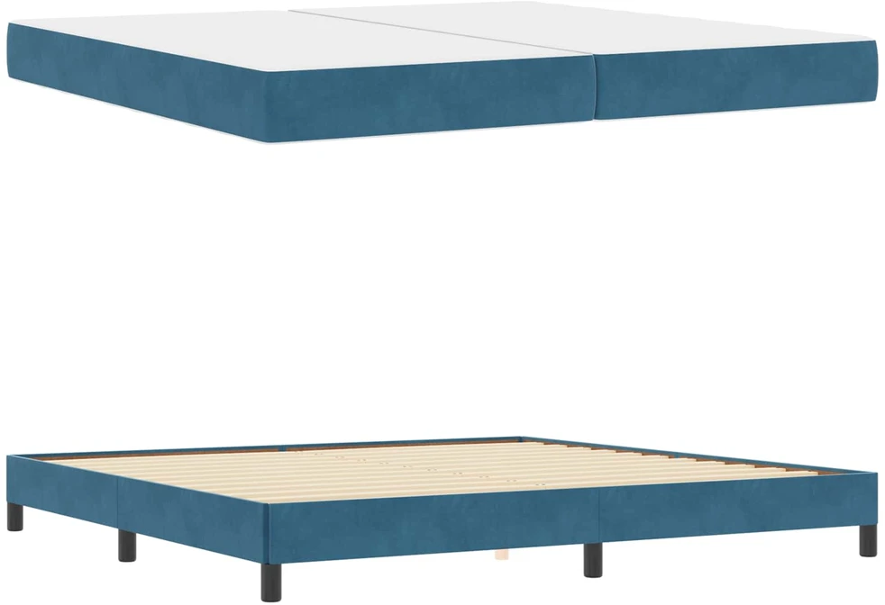 Kiemas lova su čiužiniu Tamsiai mėlyna 200 x 200 cm audinys