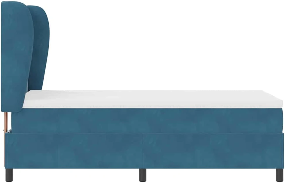 Kiemas lova su galvūgalio Tamsiai mėlyna 200 x 90 cm Aksomas