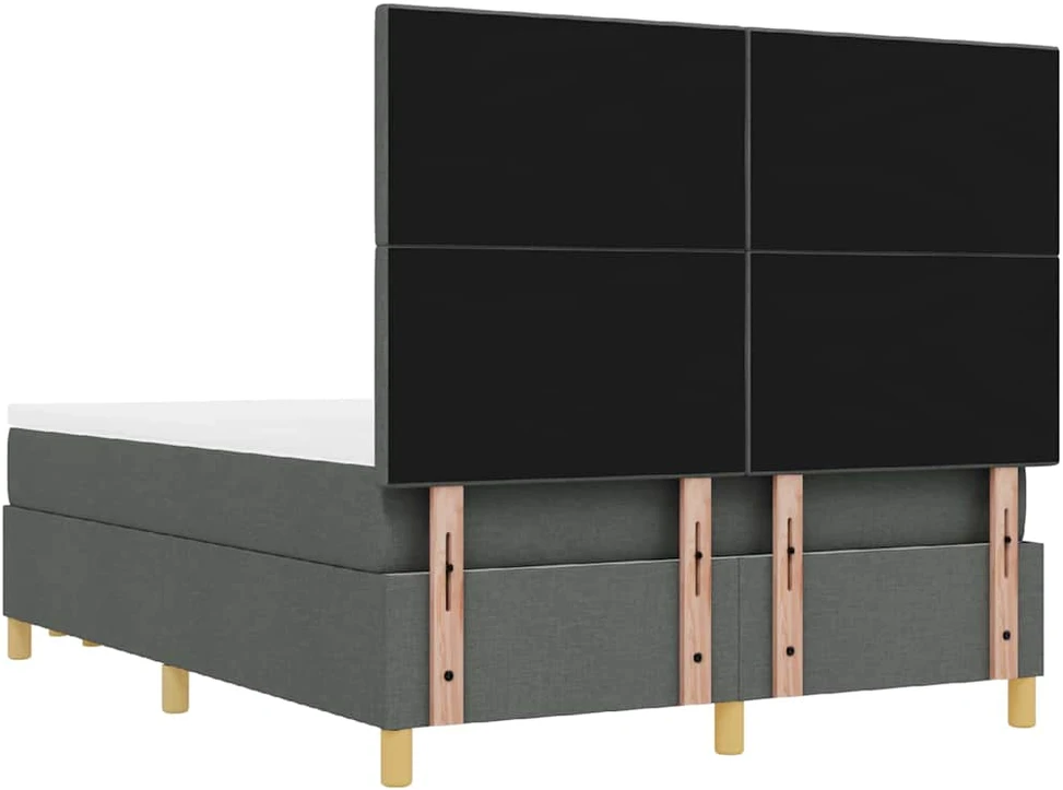 Kiemas lova su pagalve Tamsiai pilka 200 x 140 cm audinys