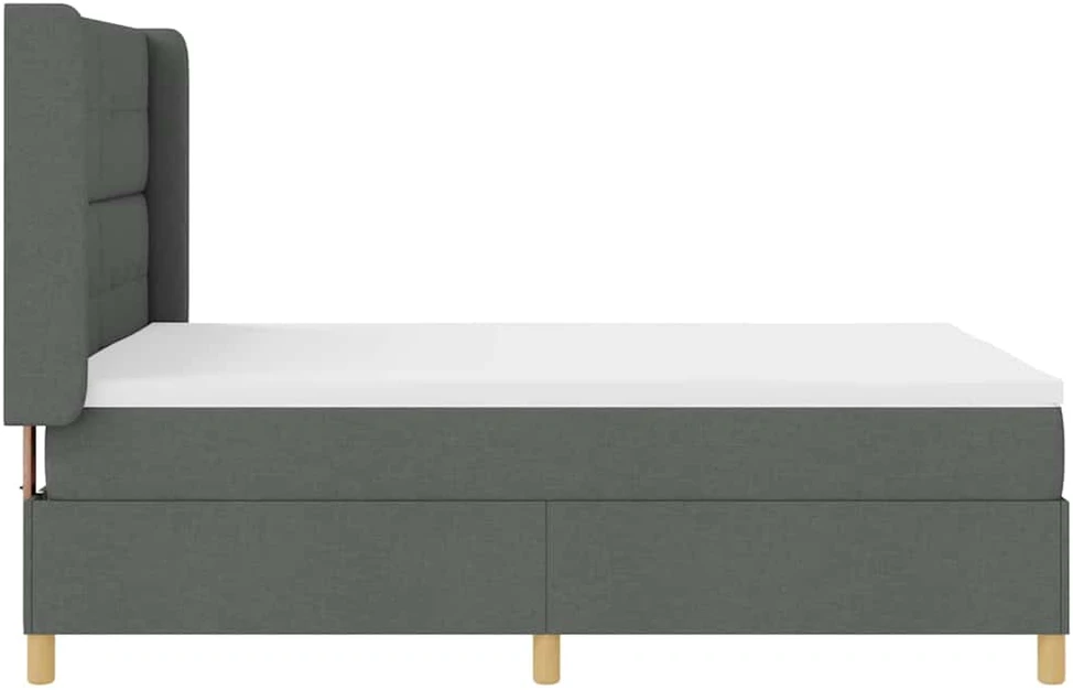 Kiemas lova su galvūgalio Tamsiai pilka 160 x 200 cm audinys