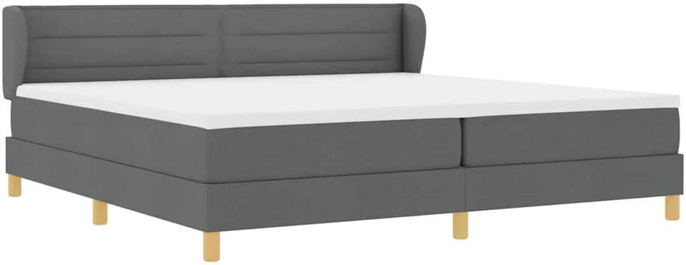 Kiemas lova su čiužiniu Tamsiai pilka 200 x 200 cm audinys