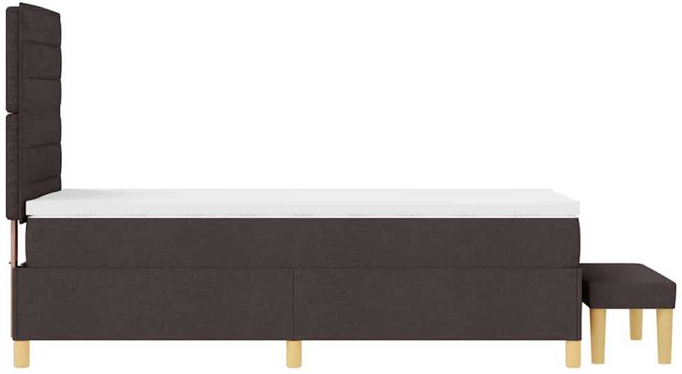 Kiemas lova su pagalve Tamsiai ruda 200 x 90 cm audinys
