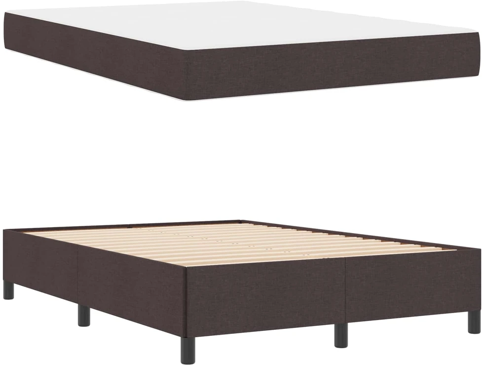 Kiemas lova Tamsiai rudas 140 x 190 cm audinys