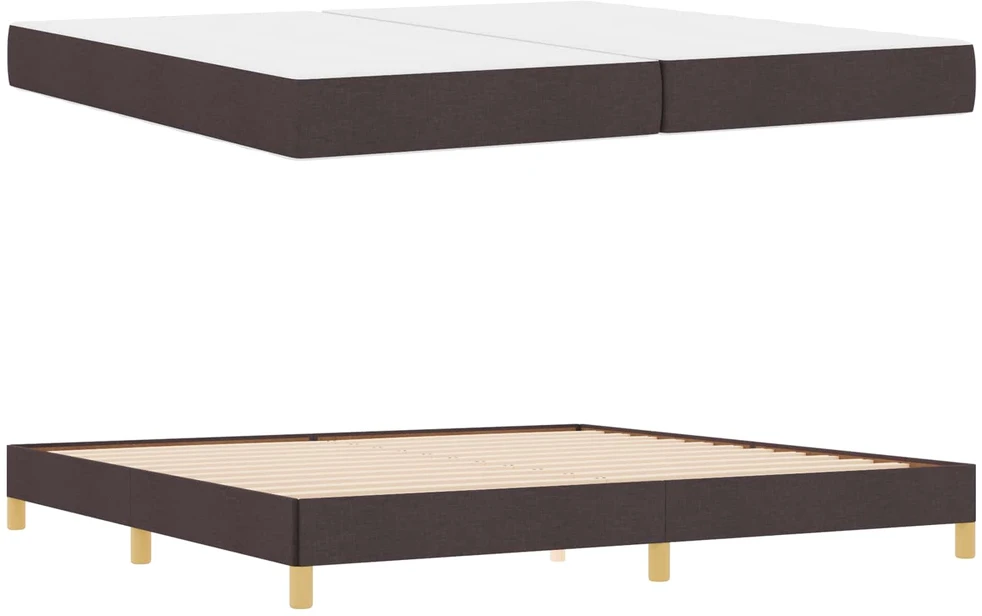 Kiemas lova su čiužiniu Tamsiai rudas 200 x 200 cm audinys