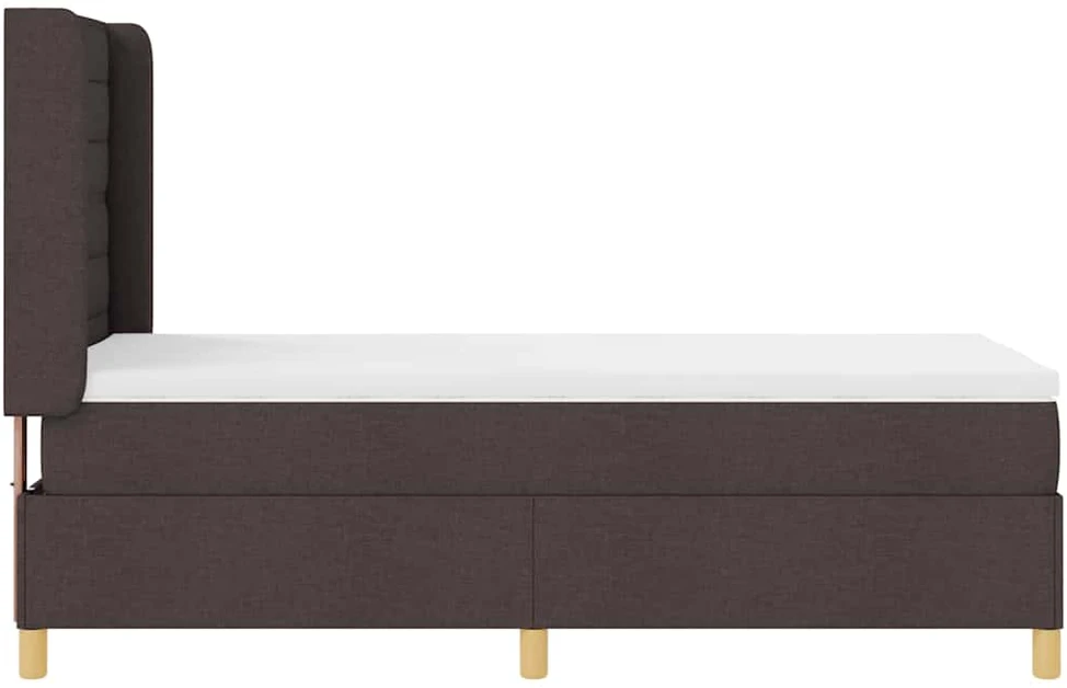 Kiemas lova su čiužiniu Tamsiai rudas 90 x 200 cm audinys