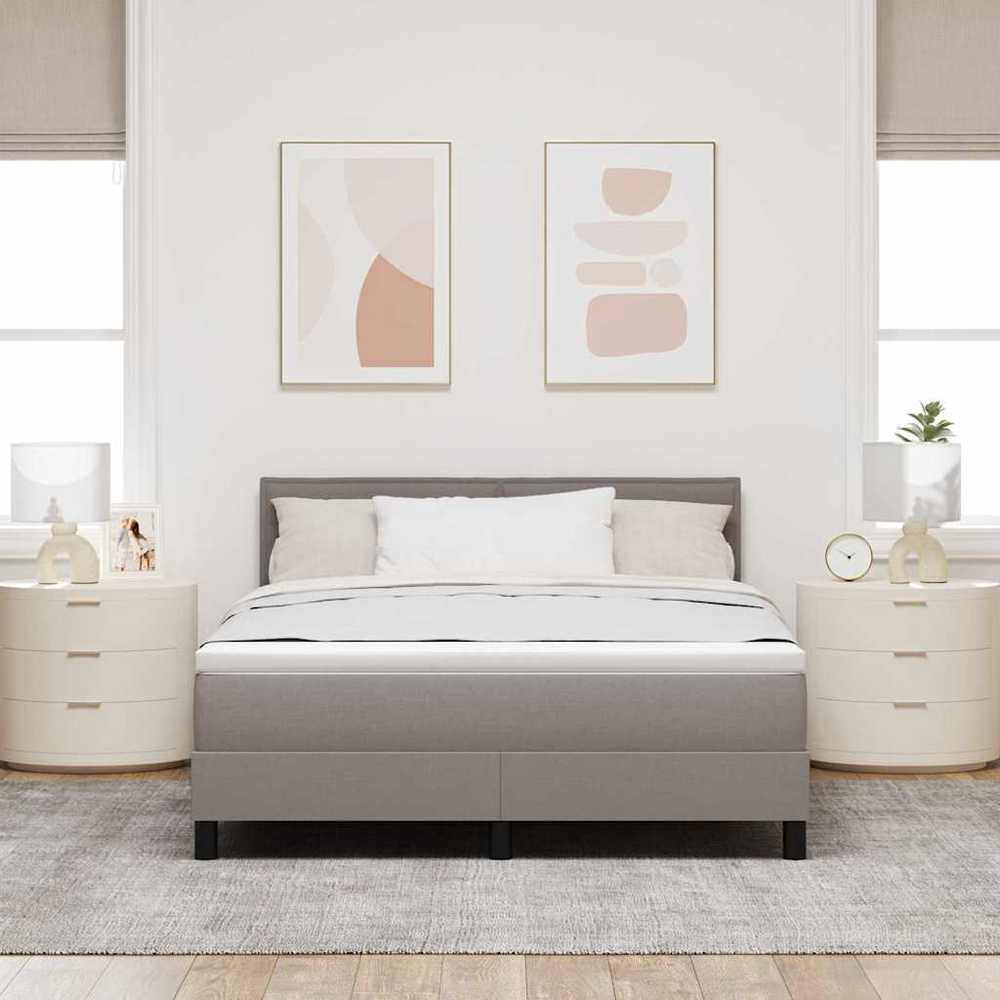 Kiemas lova su galvūgalio Taupe 160 x 200 cm audinys