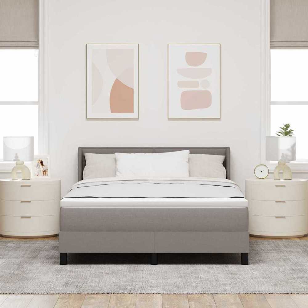 Kiemas lova su galvūgalio Taupe 200 x 160 cm audinys