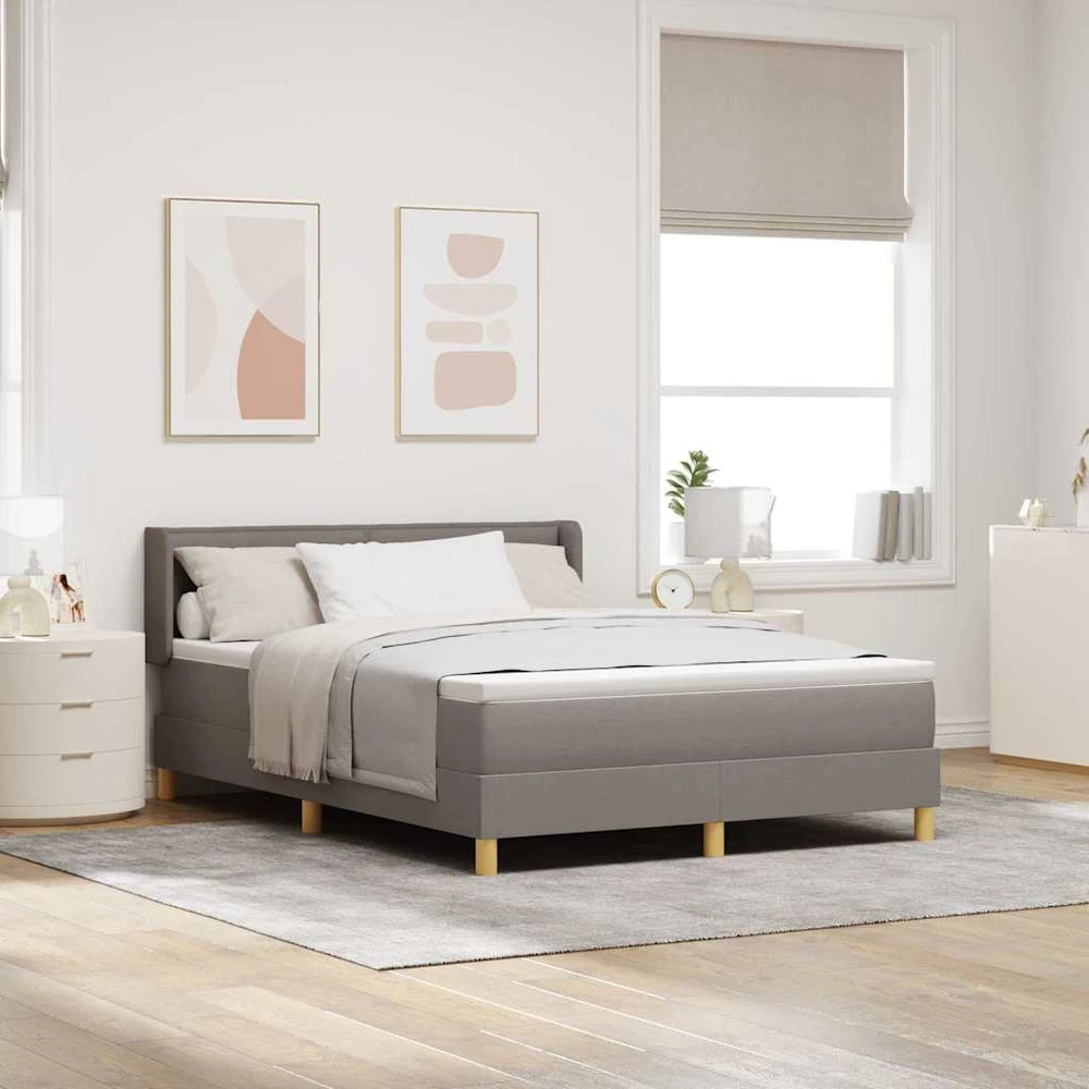 Kiemas lova su galvūgalio Taupe 190 x 140 cm audinys