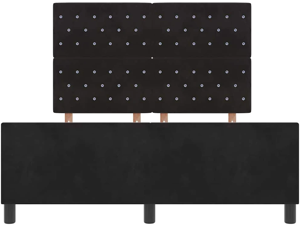 Kiemas lova su galvūgalio Juoda 140 x 200 cm Aksomas
