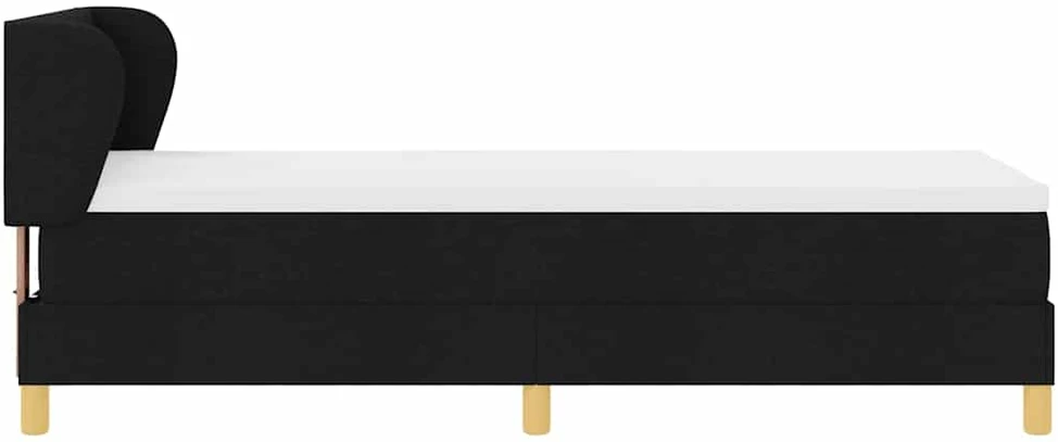 Kiemas lova su galvūgalio Juoda 80 x 200 cm audinys