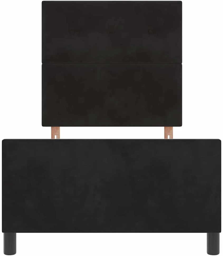 Kiemas lova su galvūgalio Juoda 90 x 200 cm Aksomas