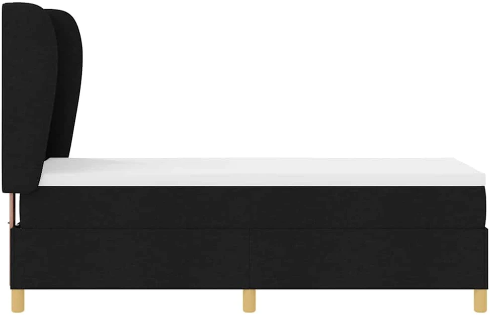Kiemas lova su galvūgalio Juodas 200 x 80 cm audinys