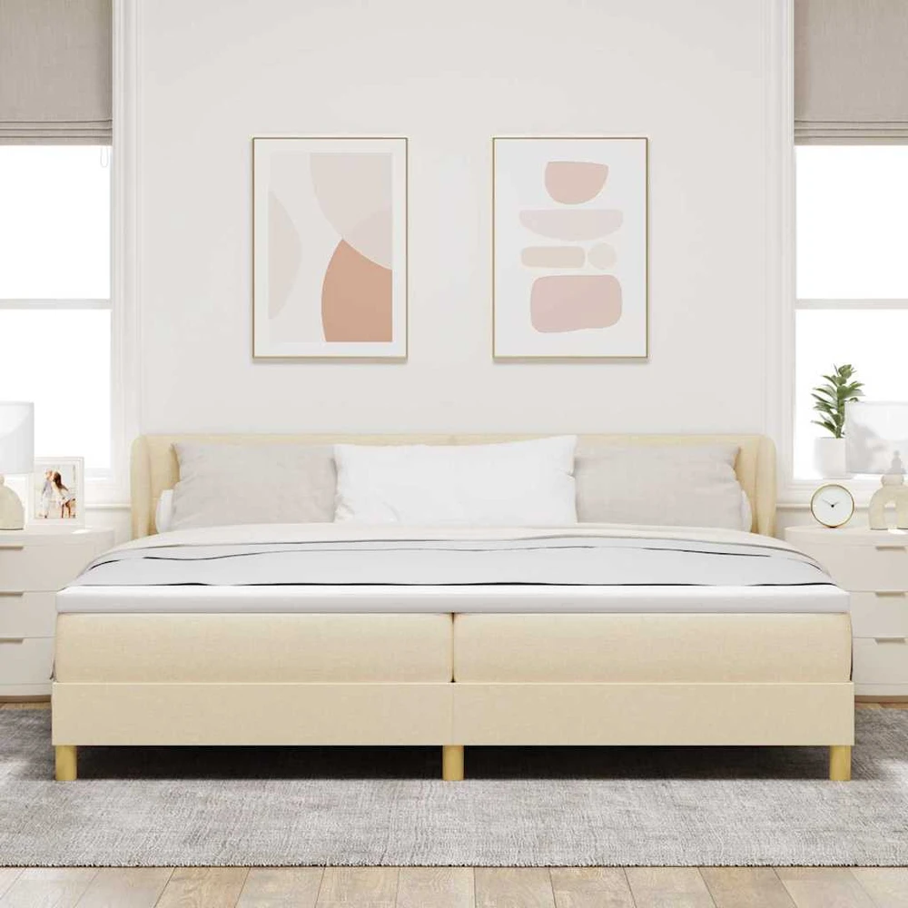 Kiemas lova su galvūgalio Kreminė 200 x 200 cm audinys