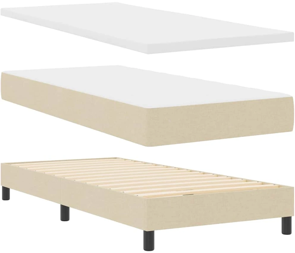 Kiemas lova su galvūgalio Kreminė 200 x 200 cm audinys