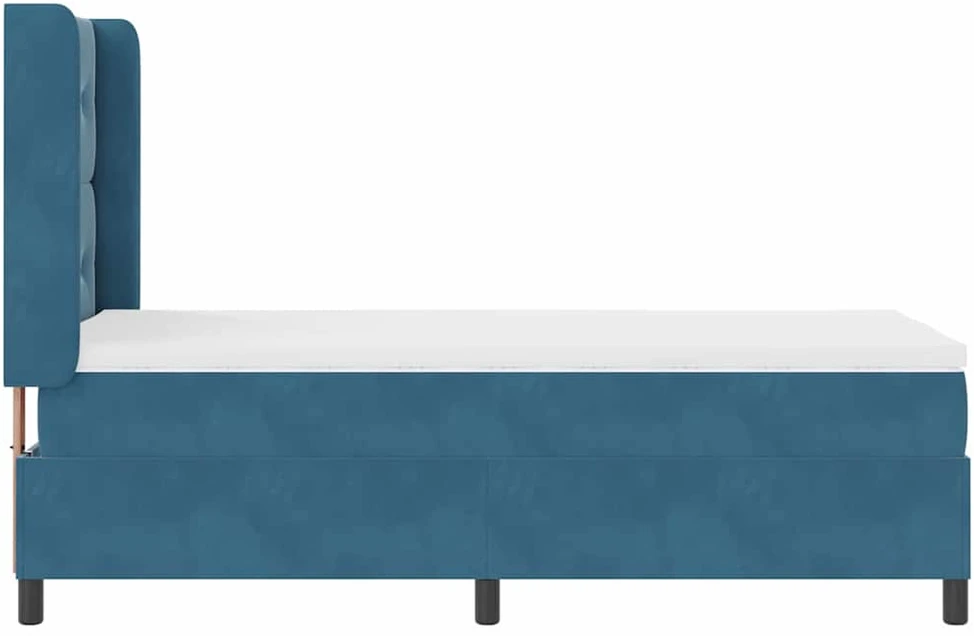 Kiemas lova su galvūgalio Mėlyna 80 x 200 cm Aksomas