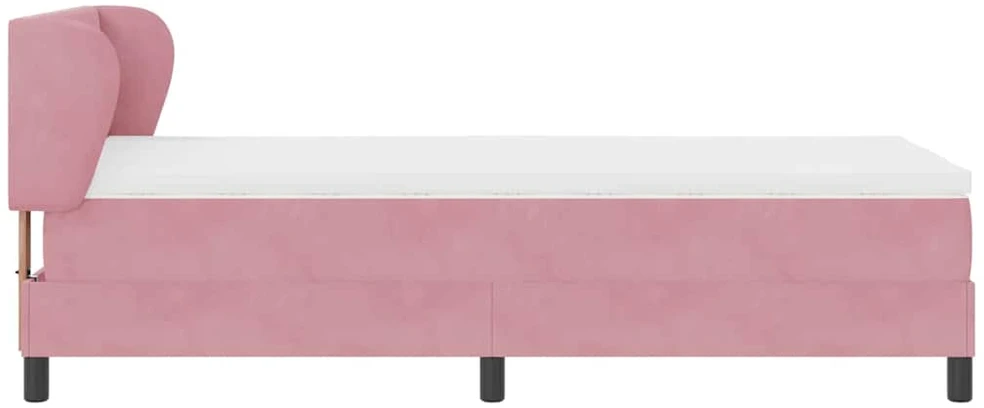 Kiemas lova su galvūgalio Rožinė 80 x 200 cm Aksomas