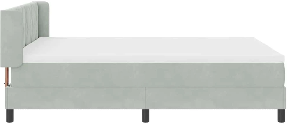 Kiemas lova su galvūgalio Šviesiai pilka 200 x 140 cm Aksomas