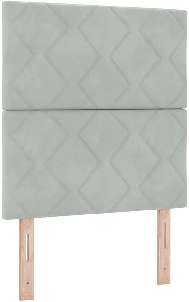 Kiemas lova su galvūgalio Šviesiai pilka 200 x 80 cm Aksomas