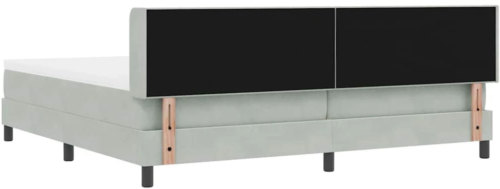 Kiemas lova su galvūgalio Šviesiai pilka 200 x 200 cm Aksomas