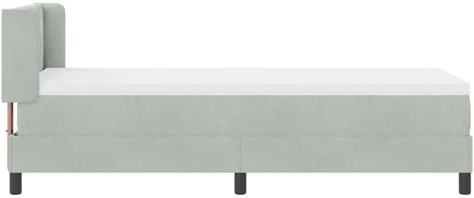 Kiemas lova su galvūgalio Šviesiai pilka 200 x 80 cm Aksomas