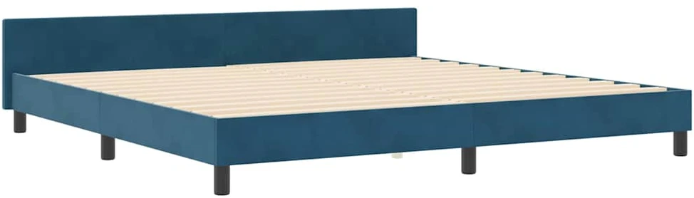 Kiemas lova su galvūgalio Tamsiai mėlyna 200 x 200 cm Aksomas